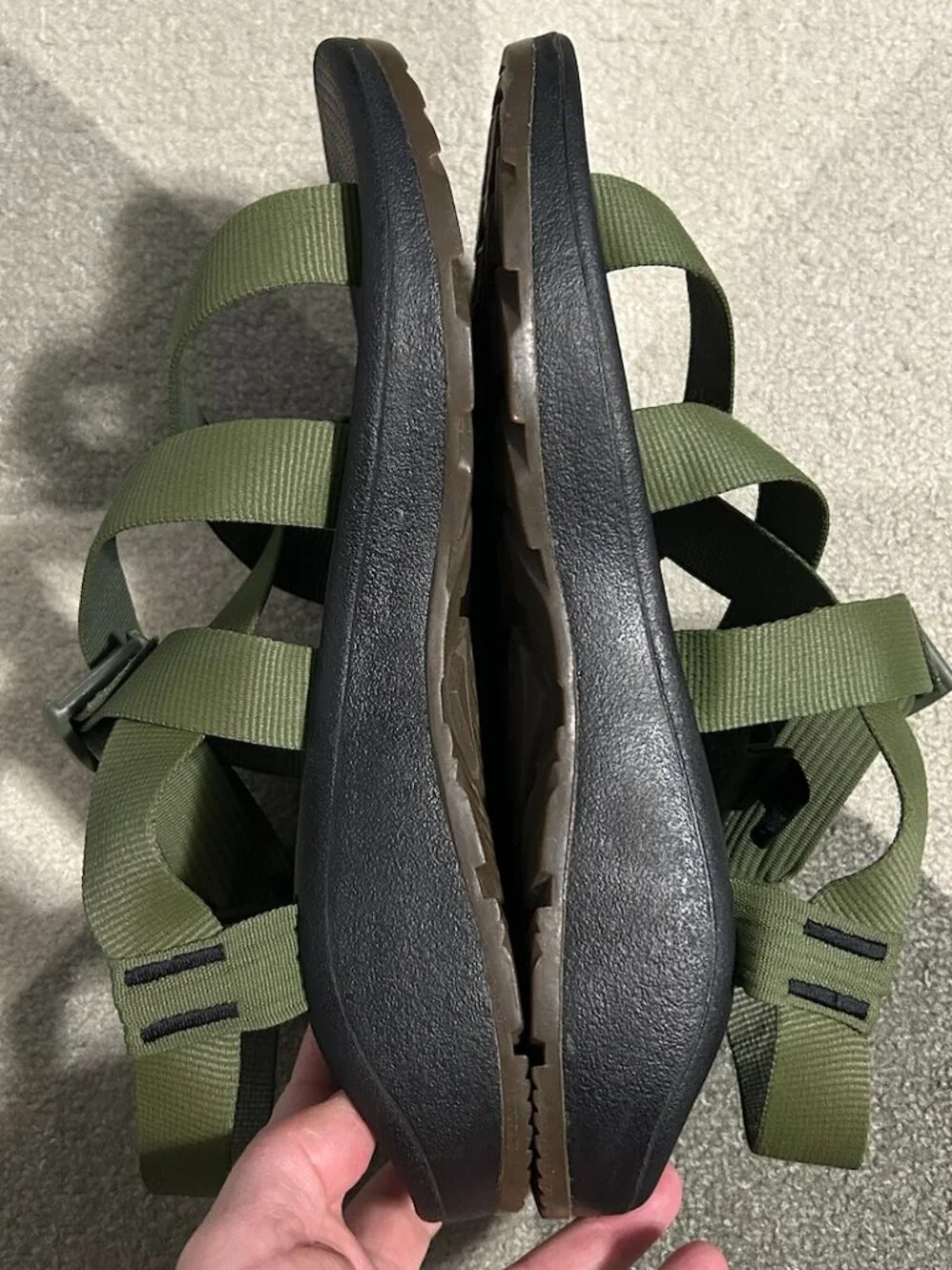 Chaco Z Cloud Hiking Sport Sandals Green Strappy *READ DESCRIPTION* Men's 10